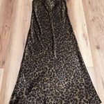 ZARA Animal Print Flowing Camisole Midi Slip Dress Green/Black Size S Photo 13