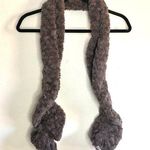 Talbots Faux Fur Ruched Gray Crinkle Small Neck Scarf Stole Wrap Neck Warmer Photo 0