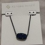Kendra Scott Navy Gunmetal Elisa Necklace in Blue Drusy Photo 0