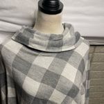 The Limited  Womens Gray Buffalo Plaid Fringe Hem Cowl‎ Neck Poncho Size M/L Photo 1