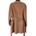 ZARA Handmade Camel Beige Waterfall Wool Blend Draped Coat Photo 3