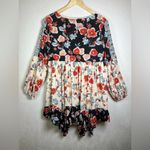 Patrons of Peace Women Boho Floral Babydoll Tunic Dress Rayon Large Photo 2