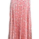 ASOS  Skirt Womens 4 Pink Floral A-Line Pleated Satin Cottagecore Boho Balletcore Photo 3