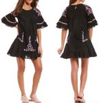 Free People Pavlo Babydoll Embroidered Ruffled Dress Black Pink Purple Size XS Photo 14