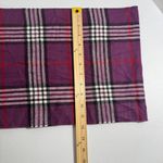 100% Cashmere Plaid Scarf Made in Scotland Purple Black White Red Fringe Photo 2