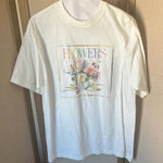 Hallmark White Graphic T-Shirt with Floral Design large Photo 0