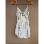 Aeropostale Women's Striped Romper M White Blue Photo 1