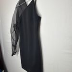 ASOS  Black One Shoulder Mesh Sleeve Bodycon Mini Dress US 4 EU 36(E19) Photo 2