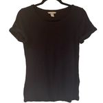 Banana Republic  Black Perforated Tee Sz S Women's Black Short Sleeve Top Photo 0