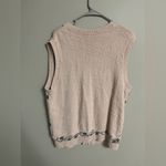 Vintage Birdhouse Sweater Vest Size Large Granny 90s Buttons Cottage Pink Photo 1