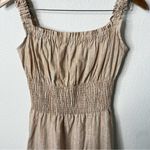 The Jetset Diaries NWT  Maya Midi Dress Khaki Stripe High Slit Womens Size S Photo 2