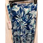 Pretty Young Thing Maxi Pants Blue Tropical Leaf Print Elastic Waist L Size L Photo 5