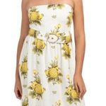 Tahari Pineapple Linen Blend Pineapple Strapless Midi Dress 8 NWT Photo 1