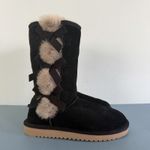 Koolaburra by UGG Victoria Tall Black Suede Bow Winter Boots Size 6 Photo 3