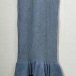 LPA Revolve  Blue Knit Sweater Maxi Dress with Ruffle Detail Size: XS Photo 4