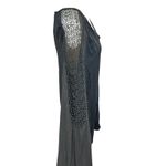 Old Navy Black Long Sleeve Dress‎ V Neck Crochet Sleeve Detail Casual Photo 3