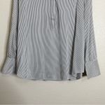 Ann Taylor  Gray White Pinstripe Long Sleeves Popover Top, Size XL Photo 3