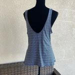 Athleta Womens Tank Top Size Small Max Out Side Tie Knot Navy Blue Stripe Photo 2