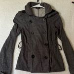 Guess Y2K  Gray Hooded Double Breasted Peacoat Photo 0