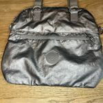 Kipling  Doris Croc Embossed Handbag Purse Tote Metallic Silver Gray Photo 2