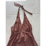 Vintage Dress Womens Size 2 Brown Halter Babydoll Bubble Hem Y2K Boho Hoco Party Photo 3