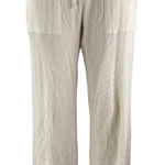 Aritzia  Tna Womens White High Rize Palazzo Wide Leg Beach Lounge Trouser Pants S Photo 0