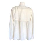 Band Of The Free NWT Cash VNeck Long Sleeve Billowing Sleeves Ivory Top Large Photo 4