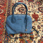Michael Kors Blue Patent Leather Dome Satchel Handbag with Lock Charm – Interior Photo 0