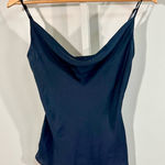 AQUA NWT Navy Cowl-Neck Camisole Top XS – Minimalist, chic, Christmas new years Photo 0