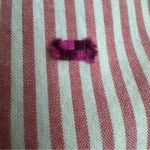 Gap Women’s Sz S Pink White Striped Textured Clip Dot Fitted Boyfriend Shirt Photo 3