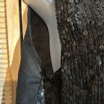 Vintage Cee Cee 1990s Y2K Black Sequin Sparkle Silk Cropped Vest Small Photo 8