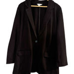 NWT Time & Tru Black Single Button V Neck Stretchy Blazer Jacket Women’s Size XL Photo 0