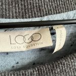 LOGO By Lori Goldstein Heathered Blue Gray Lace Trim Top Blouse Shirt US Large Photo 2