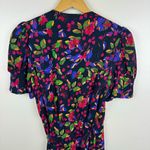 Saloni Womens Lea‎ Floral Wrap Mini Dress Multicolor Sz 2 | Feminine Colorful Black Photo 6