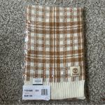 Timberland Buffalo Plaid Tan White Knit Unisex Winter Scarf NWT Fall Casual Photo 1