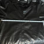 ZARA  Women's Shiny Black Leather Dress Photo 7