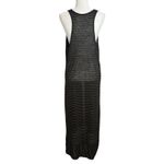 Eileen Fisher 100% Linen Midi Dress XL Black Gray Stripe Sleeveless Hi Low Hem Photo 6