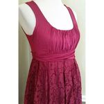 Maitai Modcloth Raspberry Wine Pleated Lace Overlay Stretch Jersey Party Dress Photo 2