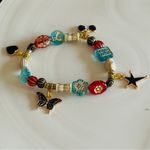 Colorful Beaded Charm Bracelet Red Photo 1