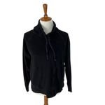 T Alexander Wang Black Leather Trim Mock Neck Pullover Hoodie Sweatshirt M Size M Photo 6