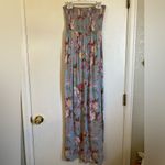 Forever 21  Slate Blue Floral Cottagecore Strapless Maxi Dress Photo 4