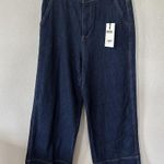 Oat New York High Rise Wide Leg Trouser Dark Wash Jeans Belted Size 4/27 NWT Blue Photo 2