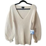 Majorelle  Riley Tunic Sweater Ivory ribbed blouson sleeves knit Revolve As Is Photo 5