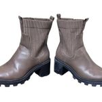 A New Day Chocolate Brown faux Leather booties Stretch Sides size 8.5 Photo 0