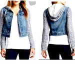 Maurice's  Blue Denim Jacket with Gray Sleeves Photo 1