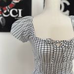 Madewell #55 NWT  Tiered Peplum Top in Black/White Photo 2