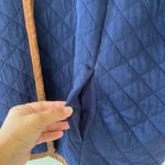 Vineyard Vines Sz XL Blue Quilted Jacket Brown Leather Trimmed Pockets Photo 6