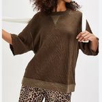 Free People #82 NWT Wait A Minute Sleep Tee in Army Combo Photo 0