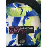 Peck & Peck  Womens Large Blue Floral Maximalist Shacket Bold Colorful Photo 1
