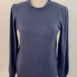 Adrianna Papell Blue Textured Women's Blouse Photo 0